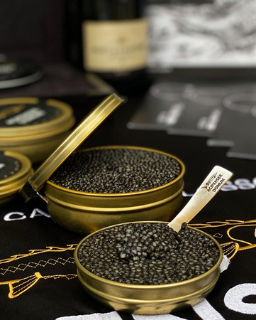 Czarny kawior z jesiotra syberyjskiego Acipenser Domum, 50g.