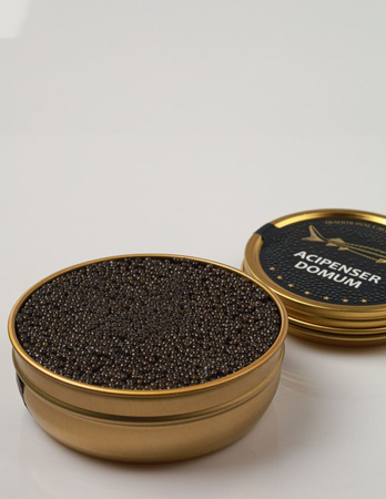 Czarny kawior z jesiotra syberyjskiego Acipenser Domum, 50g.