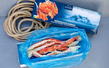 Gotowane całe nogi kraba królewskiego L 500-700 g, opk.1 kg, BOX 10 KG