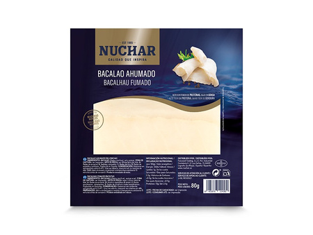 Plastry wędzonego i solonego dorsza, Karton 8 x 80g 