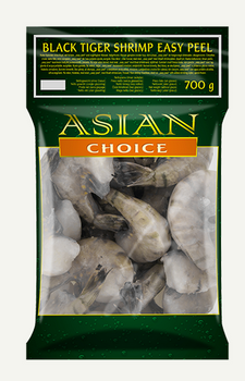 Krewetka Black Tiger 13/15 oczyszczona w pancerzu, IQF 70%, 10 x 700g BOX