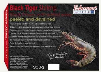 Krewetka Black Tiger 26/30 obrana i oczyszczona, IQF 90%, 6 x 900g BOX