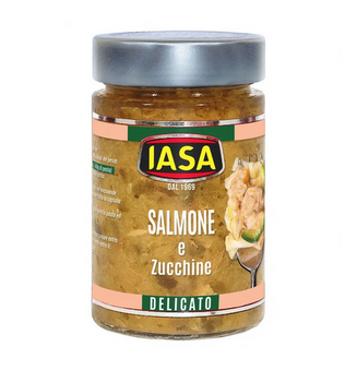 Delikatne ragù na bazie łososia i cukinii ,słoik 200g BOX 2KG