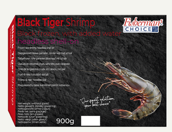 Krewetka Black Tiger HLSO 26/30 IQF 90%, 6 x 900g BOX