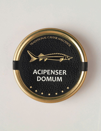 Czarny kawior z jesiotra syberyjskiego Acipenser Domum, 50g.