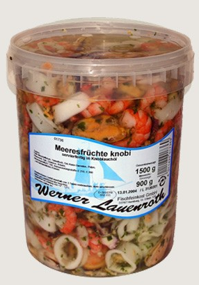 Owoce morza w zalewie czosnkowej, Seafood - mix in garlic oil, Opk. 6 x 1,5kg