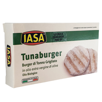 Grillowany burger z tuńczyka w oliwie z oliwek extra vergine BIO 170g BOX 1 KG